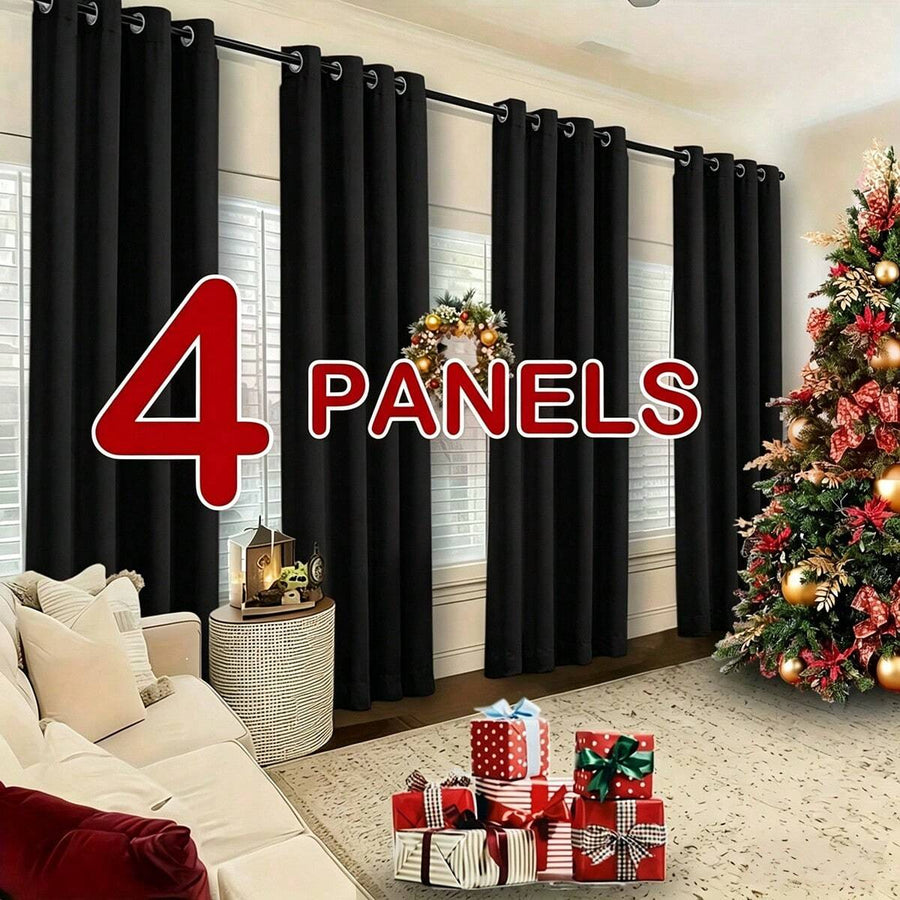 4 Pack Grommet Full Blackout Waterproof Curtains, Multi-Purpose Window Drapes For Bedroom, Shower Room & Outside Gazebo Decoration